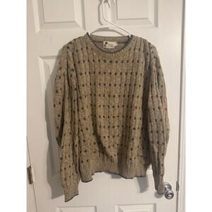 O’Corrors Made in Michigan USA Neutral Beige Retro Knit Sweater Sz: Large